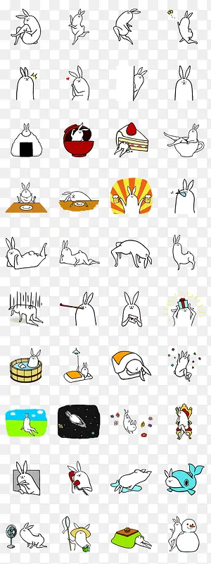 长耳朵兔子卡通图