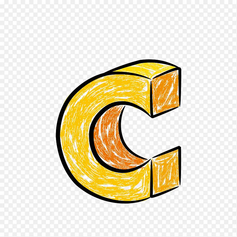 黄色的字母C