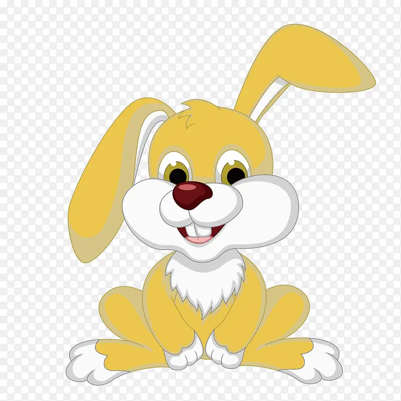 矢量卡通小兔子黄色可爱兔子兔牙