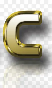 黄金质感字母C