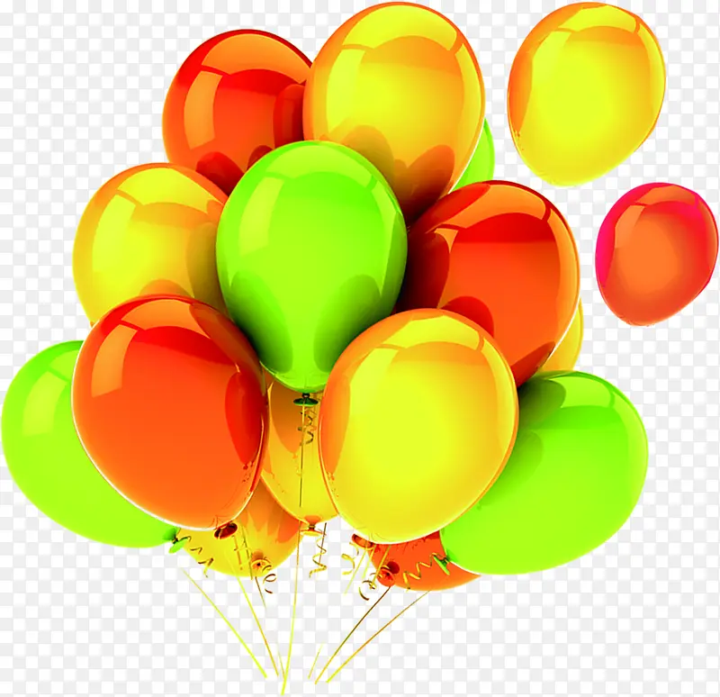 彩色卡通气球漂浮设计