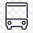 卡通公交车黑色图标