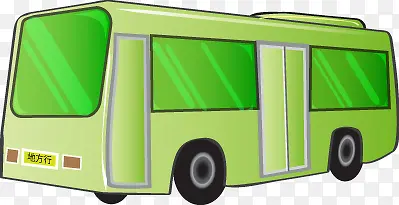 绿色的公交车