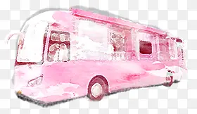 兰蔻法式公交车粉红彩绘