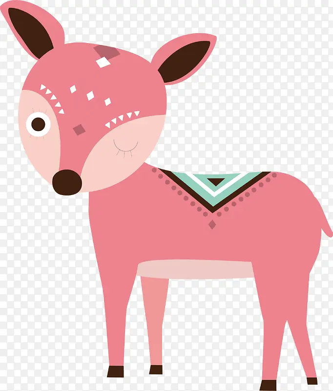 矢量粉色小鹿
