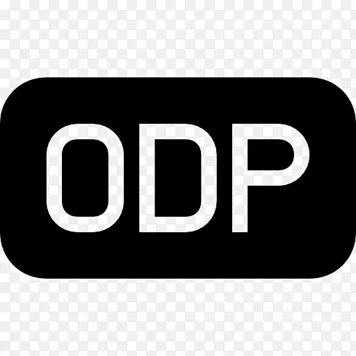 ODP的文件类型的黑色圆角矩形界面符号图标