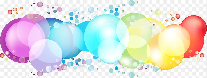 彩色漂浮泡泡矢量图
