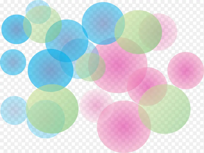 漂浮彩色泡泡装饰矢量图