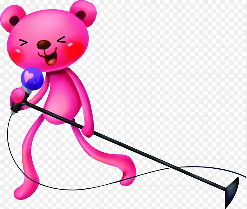 手绘粉色可爱小熊