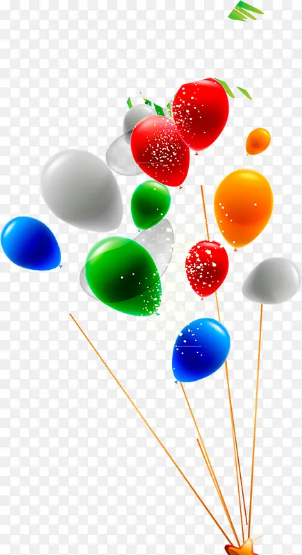 手绘漂浮彩色气球