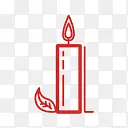 红色卡通手绘蜡烛