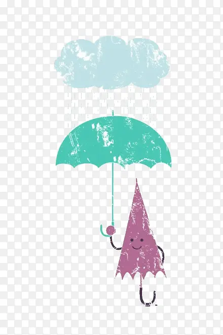 下雨撑伞卡通