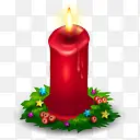 红色蜡烛圣诞节