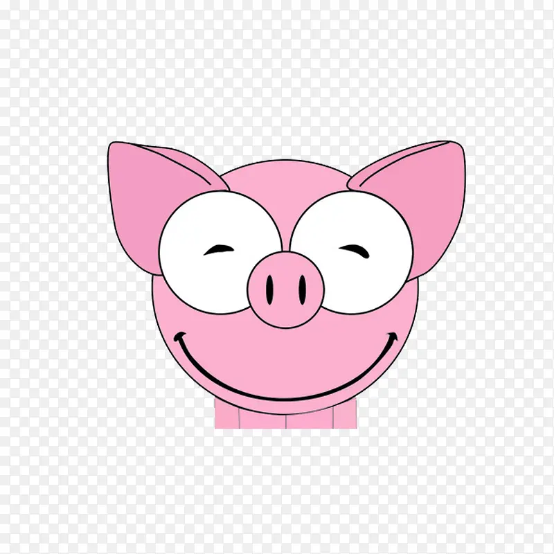 粉色小猪头像卡通