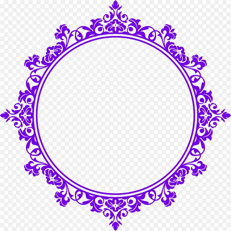 紫色花环圆形婚庆