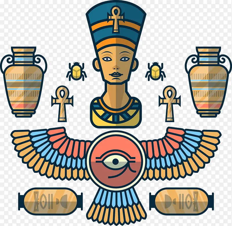 矢量手绘埃及文化