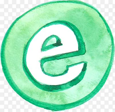 手绘水彩合成绿色的logo
