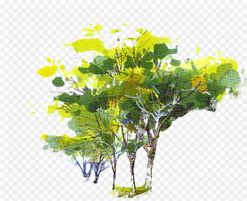 手绘绿色植物水彩主页