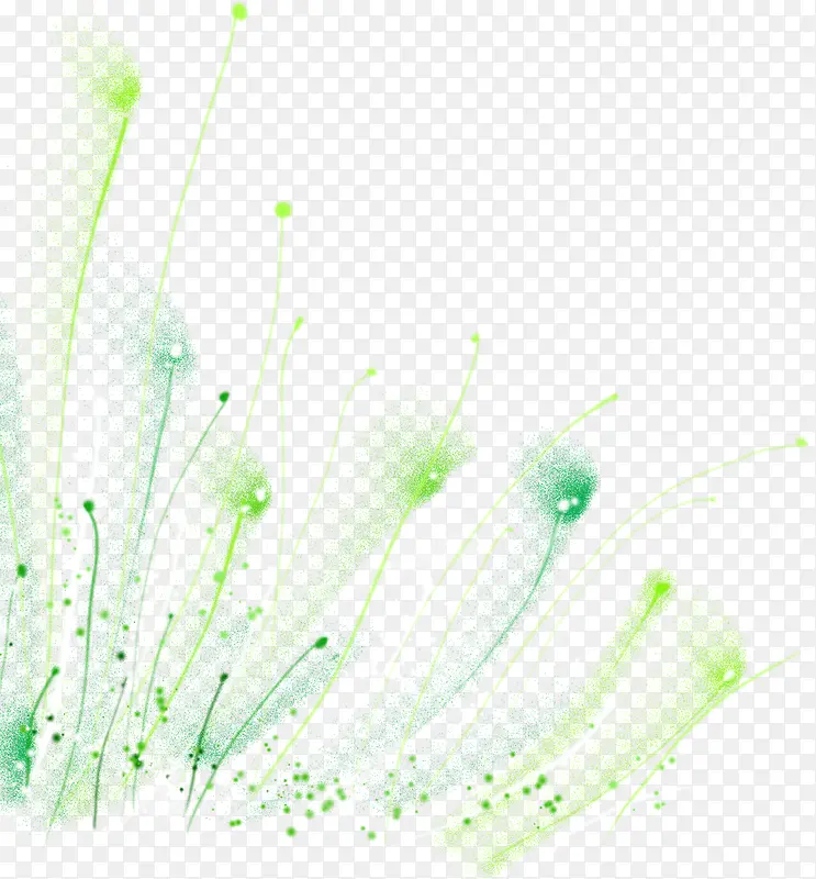 绿色手绘水彩植物