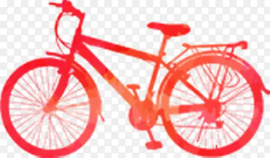 开学季红色渐变自行车