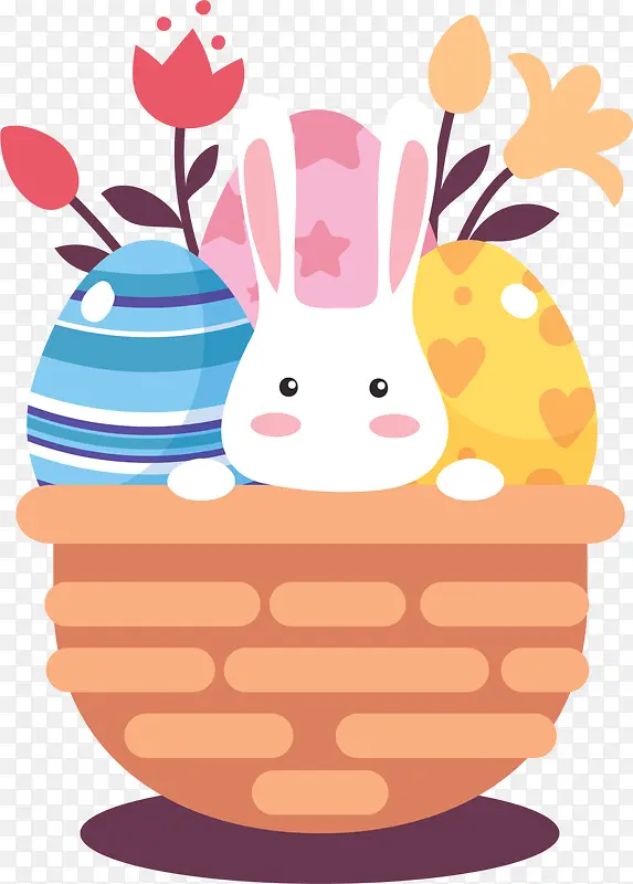 可爱复活节彩蛋兔子