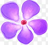 创意手绘合成紫色的花瓣水彩
