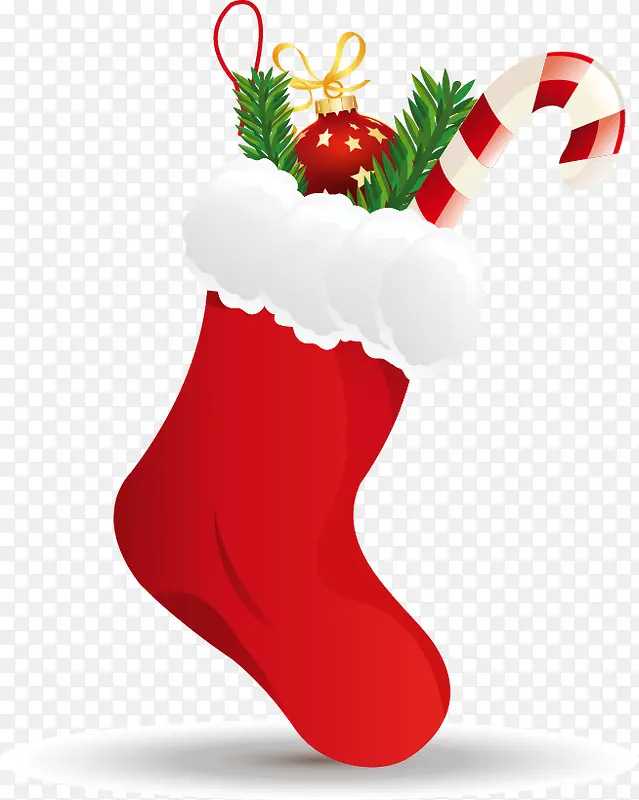手绘红色袜子圣诞礼物图案