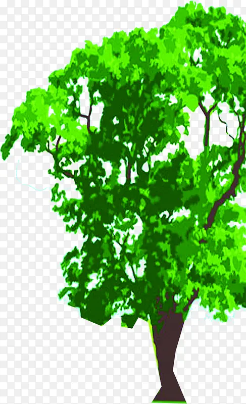 绿色水笔画树木素材