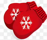 红色圣诞节手套图片