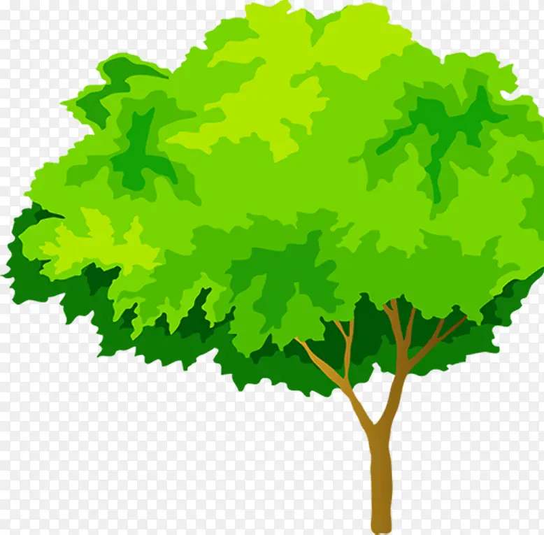 卡通绿色树木装饰元素