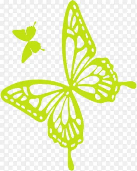 绿色蝴蝶装饰元素