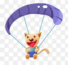 降落伞儿童开心飞翔