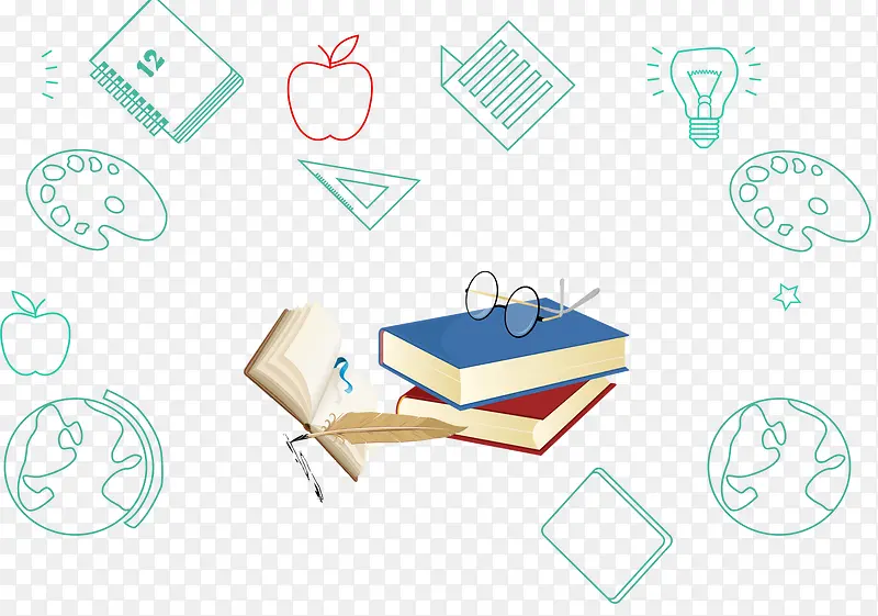 卡通手绘书本学习用品PNG图片素材下载_图片编号ynzwrzbz-免抠素材网