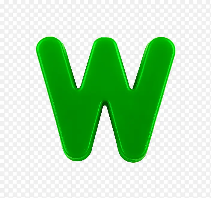 幼圆纯色字母w
