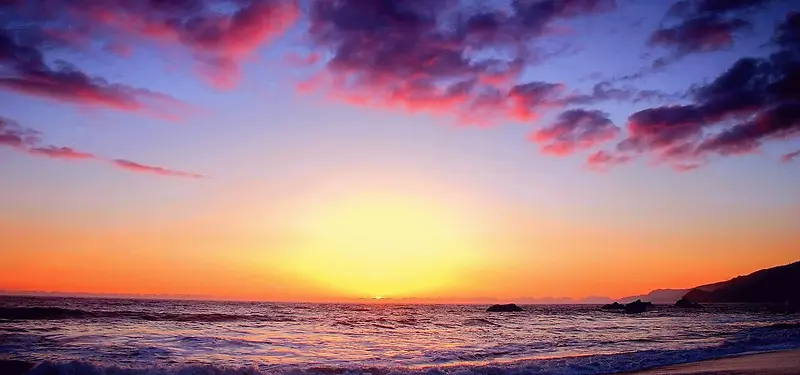 大海夕阳背景