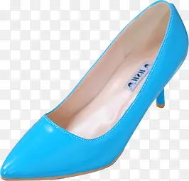 蓝色女高跟鞋效果图