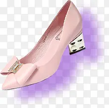 粉色蝴蝶结高跟鞋