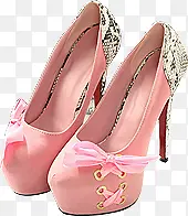 粉色高跟鞋蝴蝶结女鞋
