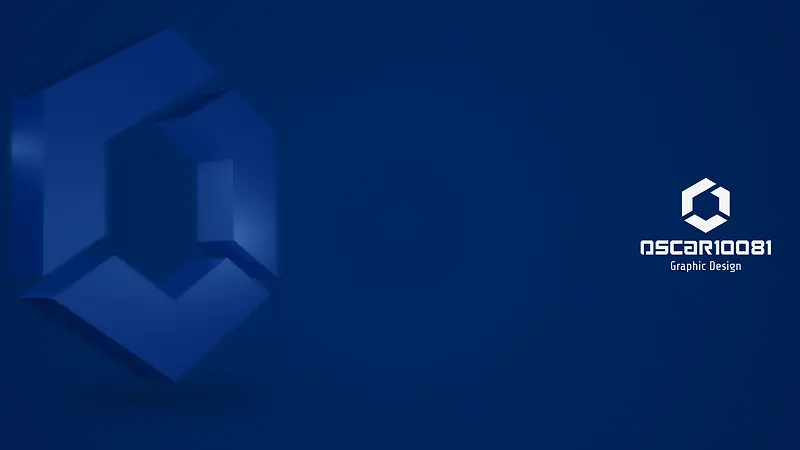 蓝色纯色底块创意logo