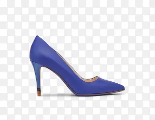 蓝色细跟女士高跟鞋
