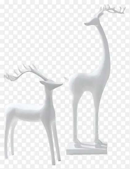 纯白色鹿雕像