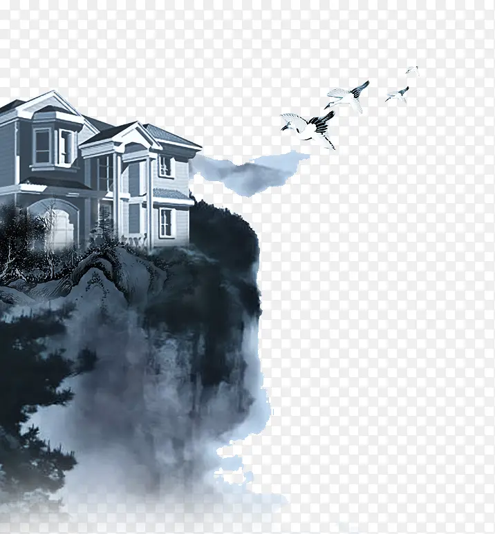 水墨建筑PNG图片素材下载_图片编号qbbmkdzb-免抠素材网