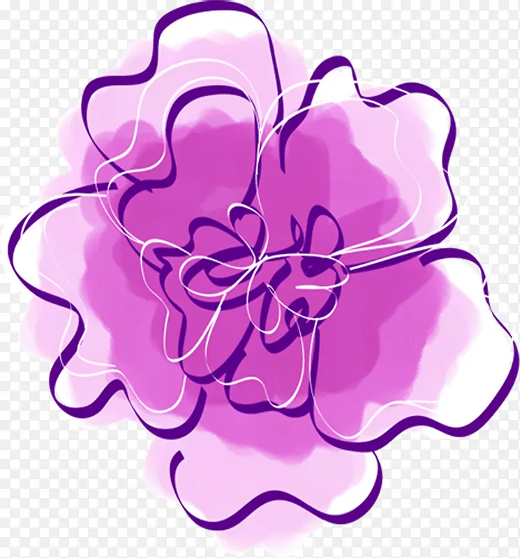 紫色立绘水墨风格高清合成效果