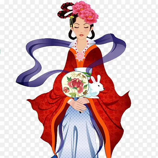 中秋节中国风古典美女