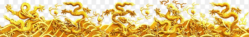 黄色金属质感中国龙图腾