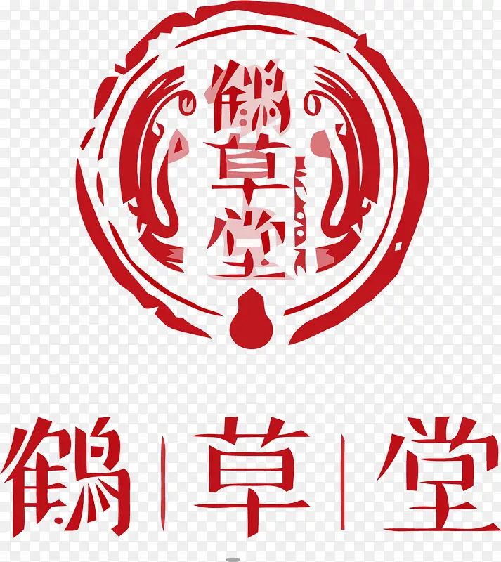 鹤草堂中国风LOGO矢量