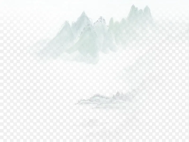 蓝色中国风山水风景海报