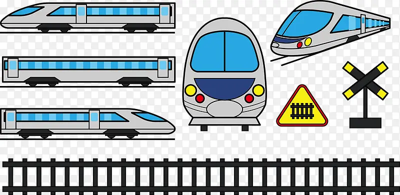 简约地铁列车矢量图