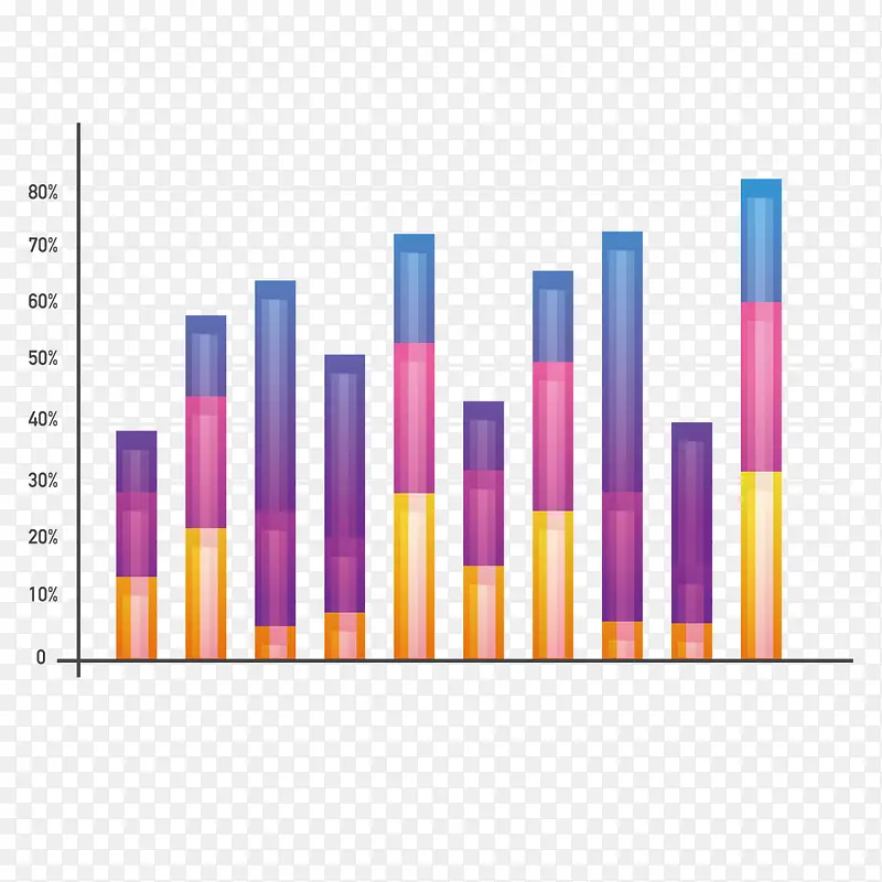 彩色柱形数据