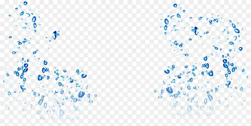 蓝色漂浮对称水滴